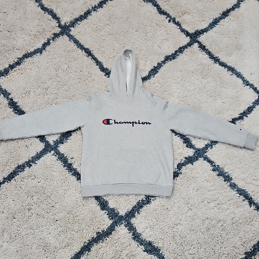 Big Kids Champion Light Gray Hoodie